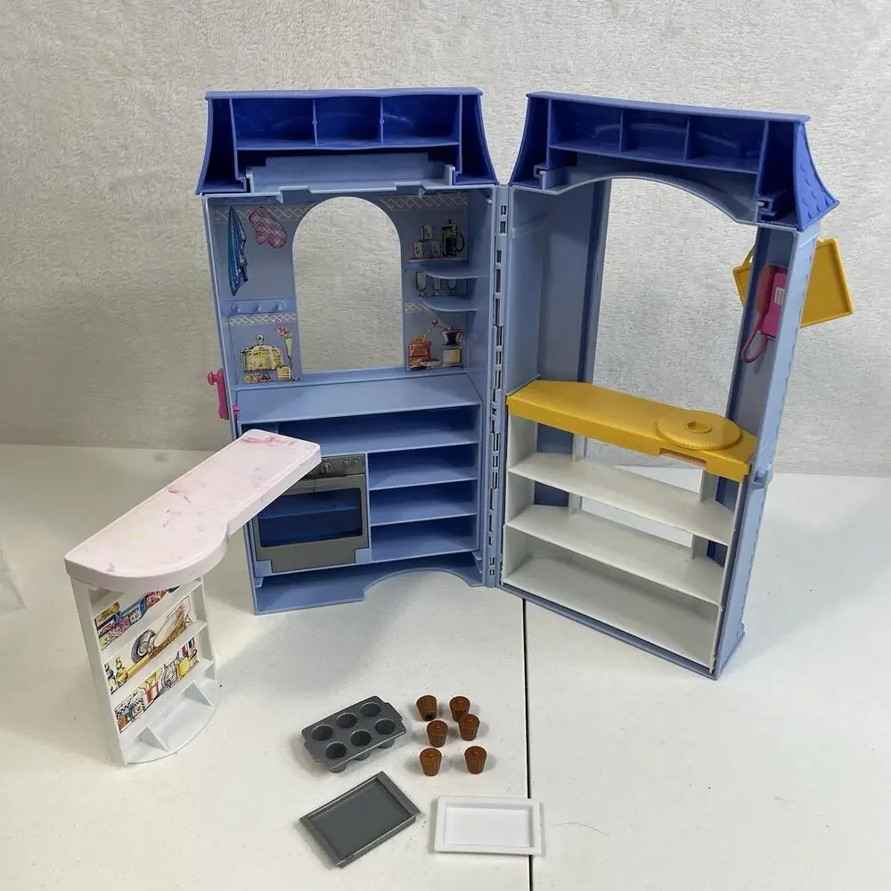 Vintage Barbie Doll Bake Shop Cafe Playset‎ Patio Table Chairs Accessories